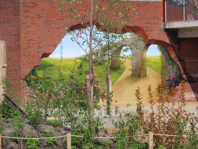 912748 Afbeelding van de recent aangebrachte muurschildering van JanIsDeMan (Jan Heinsbroek) op een muur aan het ...